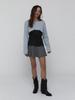 Visus Striped Mini Skirt_Charcoal