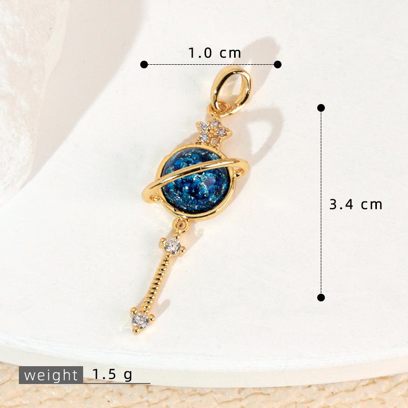 Kupfer Sternenhimmel Sonne & Mond Anhänger Halskette - Vielseitiges Luxus Schlüsselbein Kette Accessoire