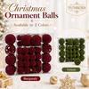 Velvet Christmas Ornament Balls Set 48PCS Plastic Flocked Baubles DIY Christmas Tree Decor Holiday Home Party Hanging Decor