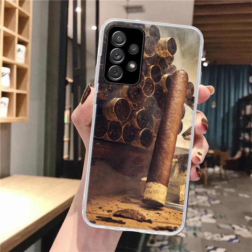 Cigar Whiskey Ice Drink Soft Phone Case For Samsung Galaxy A17 A16 A15 A14 A13 A56 A55 A54 A53 A36 A35 A34 A33 A26 A25 A24 A23 A