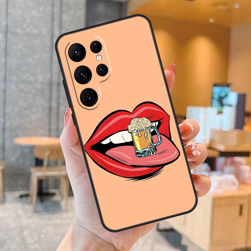 Time Drink Cold Beer Phone Case For Samsung Galaxy S25 S24 S22 S21 S20 S23 Ultra S9 S10 Plus S25 FE Back Cover