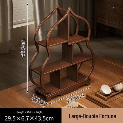 Solid Wood Desktop Tea Display Shelf