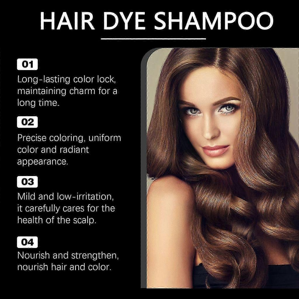Instant Hair Dye Shampoo for Gray Hair Coverage, Natural Black Hair Color Shampoo for Men and Women, Herbal Ingredients Hair Shampoo