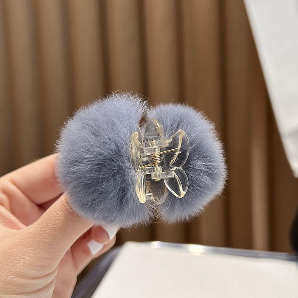 And Winter Wome Hair Claw Child Headwear Plush Hair Claw Small Hairpin Korean Style Hair Clip