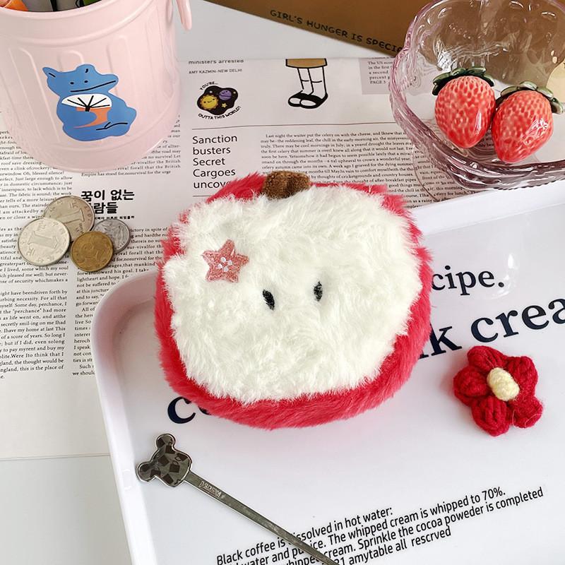 Adorable Plush Apple Coin Purse With Soft Short Plush Material For Women Gifts
