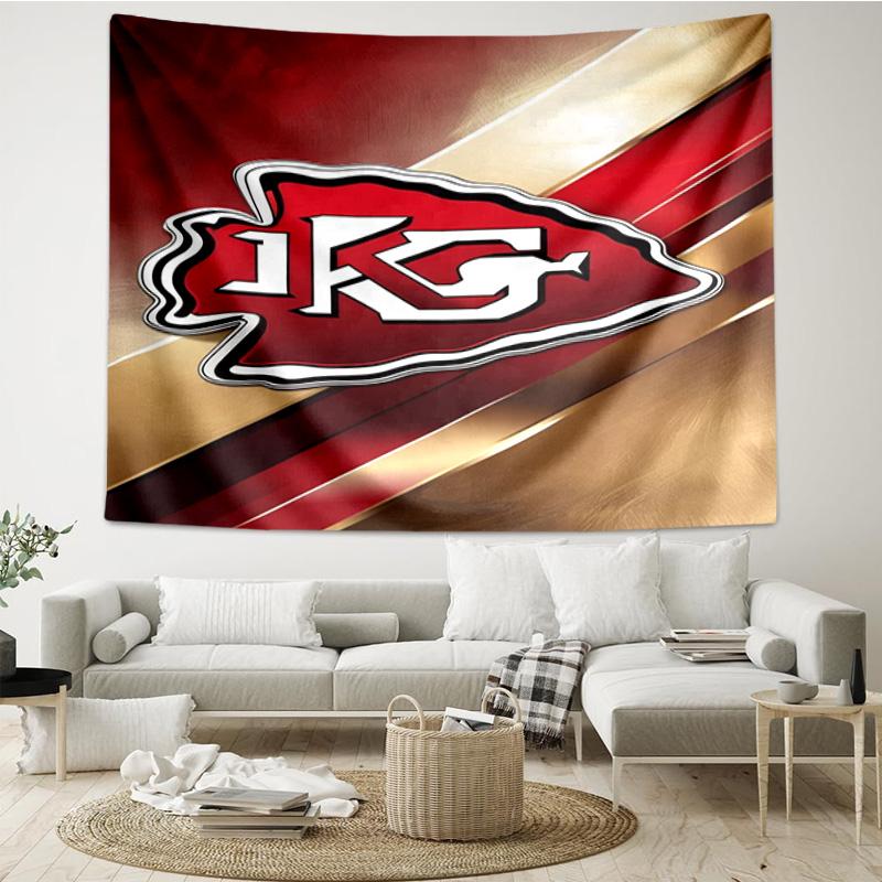 1PC City Chiefs Emblem Printed Tapestry Room Decoration Wall Hanging for Living Room Bedroom, dormitory, Birthday and Christmas gifts