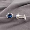 Kamień Londyński Topaz 925 Srebro Próby Ręcznie Robione Spinki do Mankietów Biżuteria Dla Mężczyzn CL-2-16