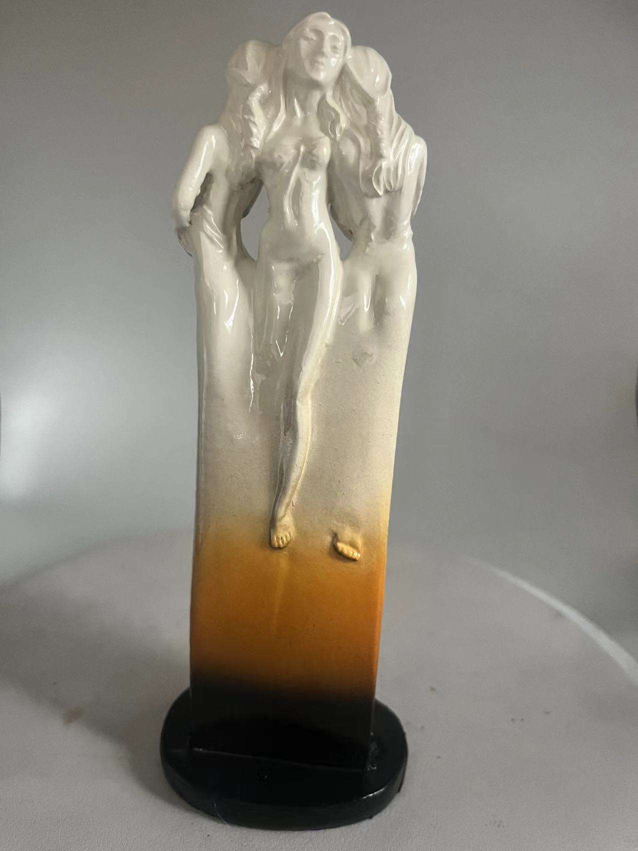 

Handmade Three Goddesses Sculpture Resin Art Statue Vintage Greek Mythology Decor for Home GardenOffice Library Collectible Gift