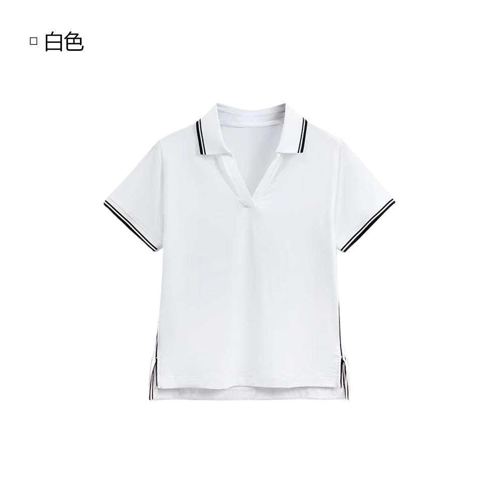 POLO shirt V-neck short-sleeved summer women's tennis clothes club cool running fitness T-shirt yoga clothes sports top