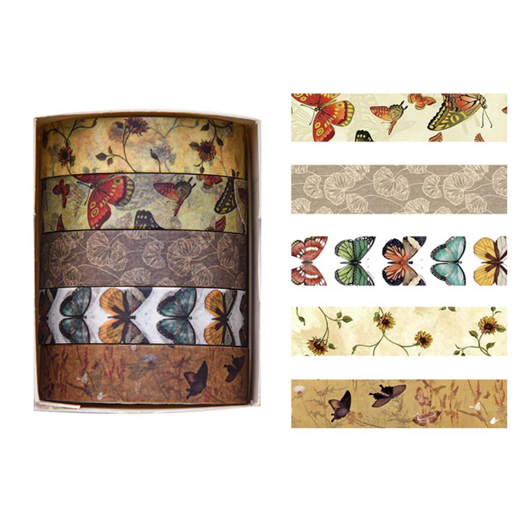 Dekoratives Klebeband Papierklebeband Wälder Pflanzenmotiv Washi-Klebeband Handkonto-Klebeband Künstlerklebeband Bastelklebeband Abdeckband