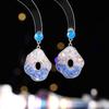 Women's Light Luxury Design Elegant Geometric Earrings Fashionable And Versatile Niche Design Gradually Changing Color Earrings