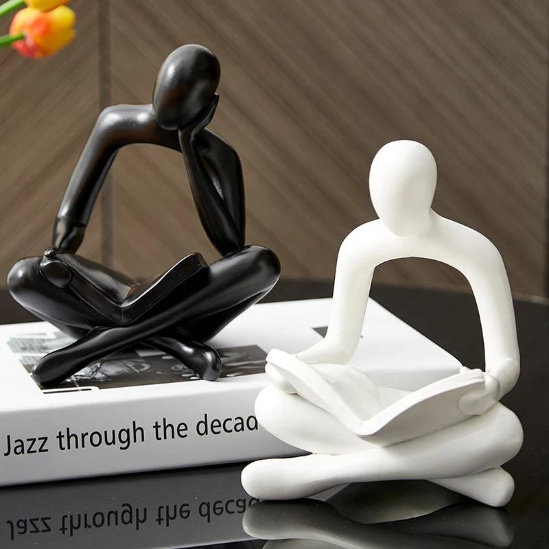 Skulptur im nordischen Stil, abstrakte goldene Figuren, Büro-Desktop-Dekoration, Zubehör, Wohnzimmer-Dekoration, moderne Wohnkultur