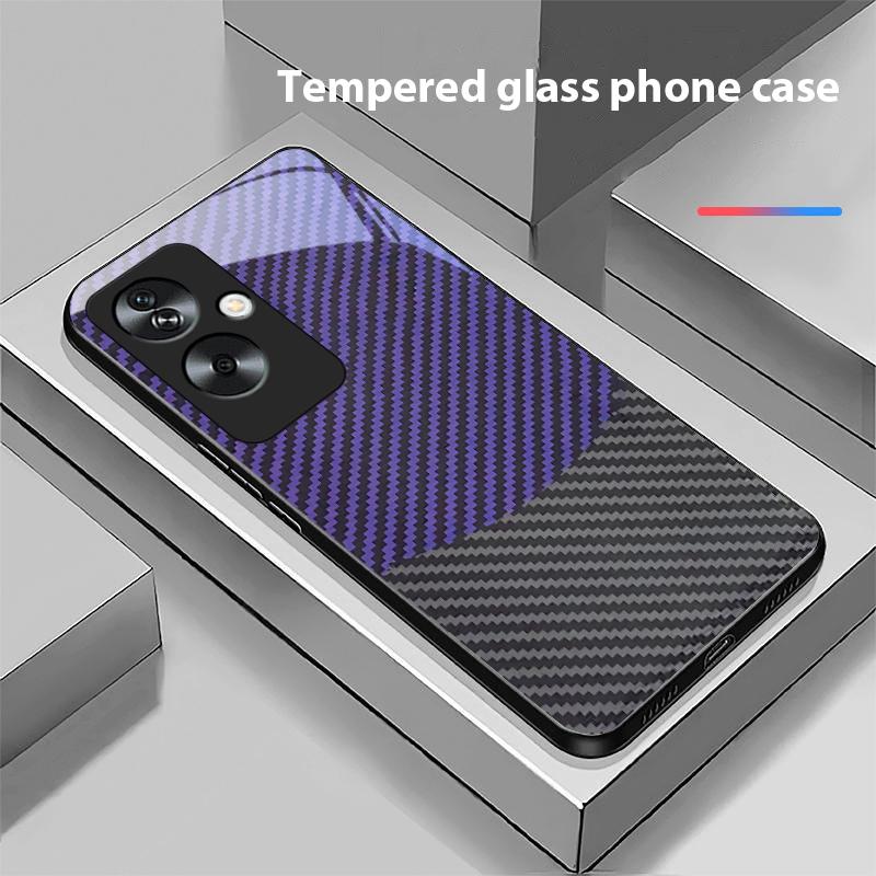 Dwukolorowe Paski Dla Oppo A79 5G 58 78 74 60 4G Reno 11F Realme GT 6 11 Note 50 10 C55 X2 Szkło Hartowane Czarne Etui na Telefon