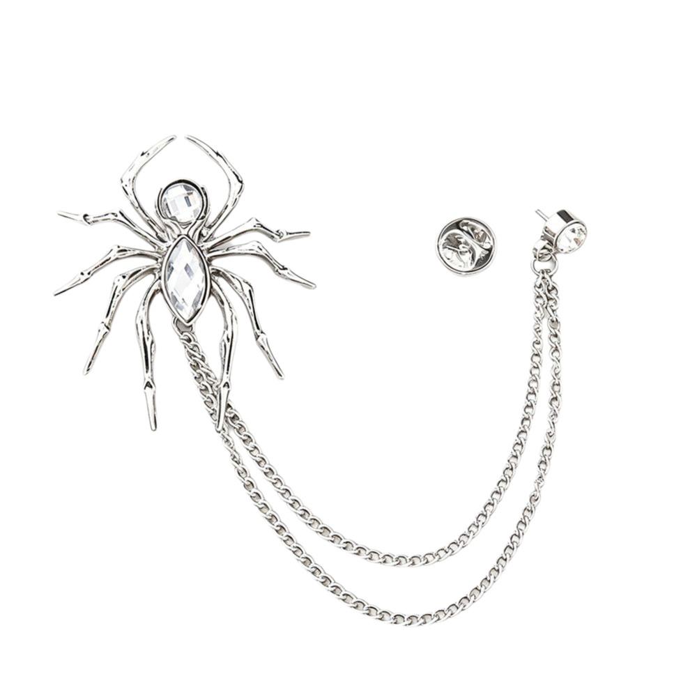 Fashion Versatile Spider Brooch Exaggerated Design Zircon Brooches  Shirt Collar