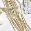 Gold & Silver Chain Nail Art Accessories: Sparkly, Versatile Handmade Rhinestone Pearl Decorations for DIY.