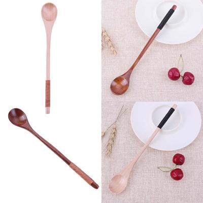 Style Cooking Kitchen Tableware Long Handle Flatware Coffee Spoon Wooden Spoon Soup Spoon Spoons