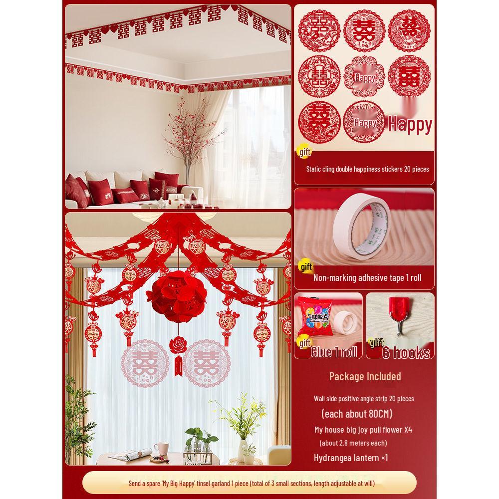 Complete Wedding Decoration Set: Bride's Room, Groom's New Home & Living Room Ceiling