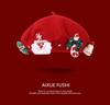 Unisex Winter Character Christmas Bow Beret New Fashion Korean Style Wool Artist Hat Sweet Holiday Red Trendy
