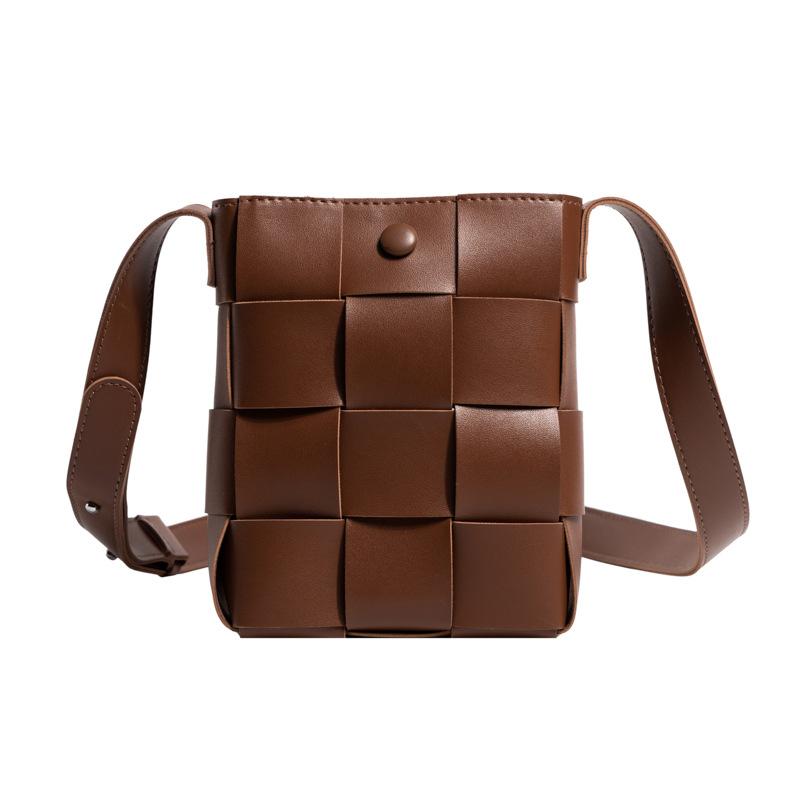 New Sweet Versatile Messenger Bag Casual Shoulder Bag Solid Color Woven Bag Mini Small Bag Mobile Phone Bag