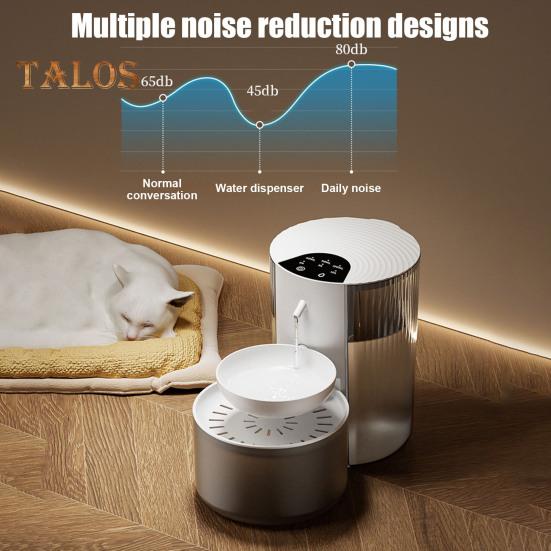 3L Automatic Pet Water Fountain Smart Wireless Pour-Over Pet Water Dispenser Wastewater Separation Filterless Cat Water Bowl for Cats And Small Dogs
