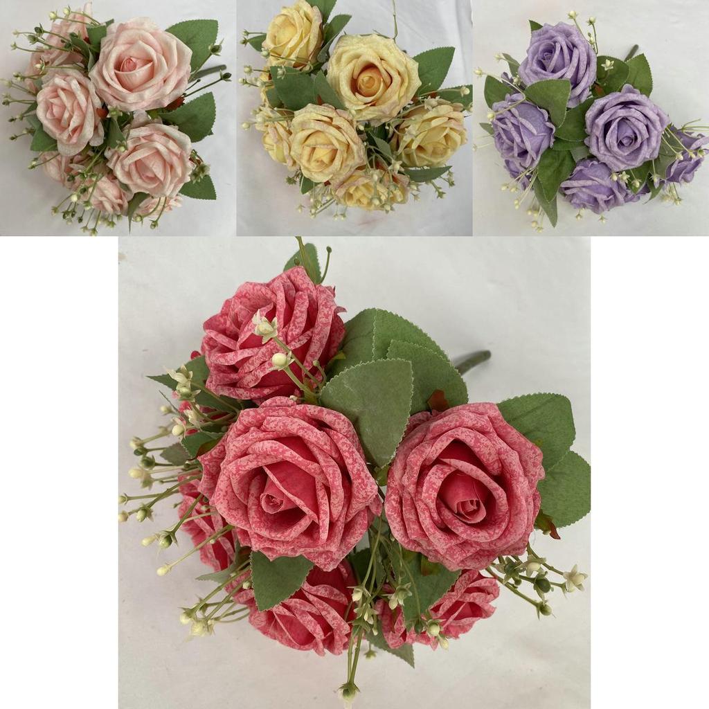 Faux Rose Flower Vase Arrangement For Wedding Photography And Event Decoration