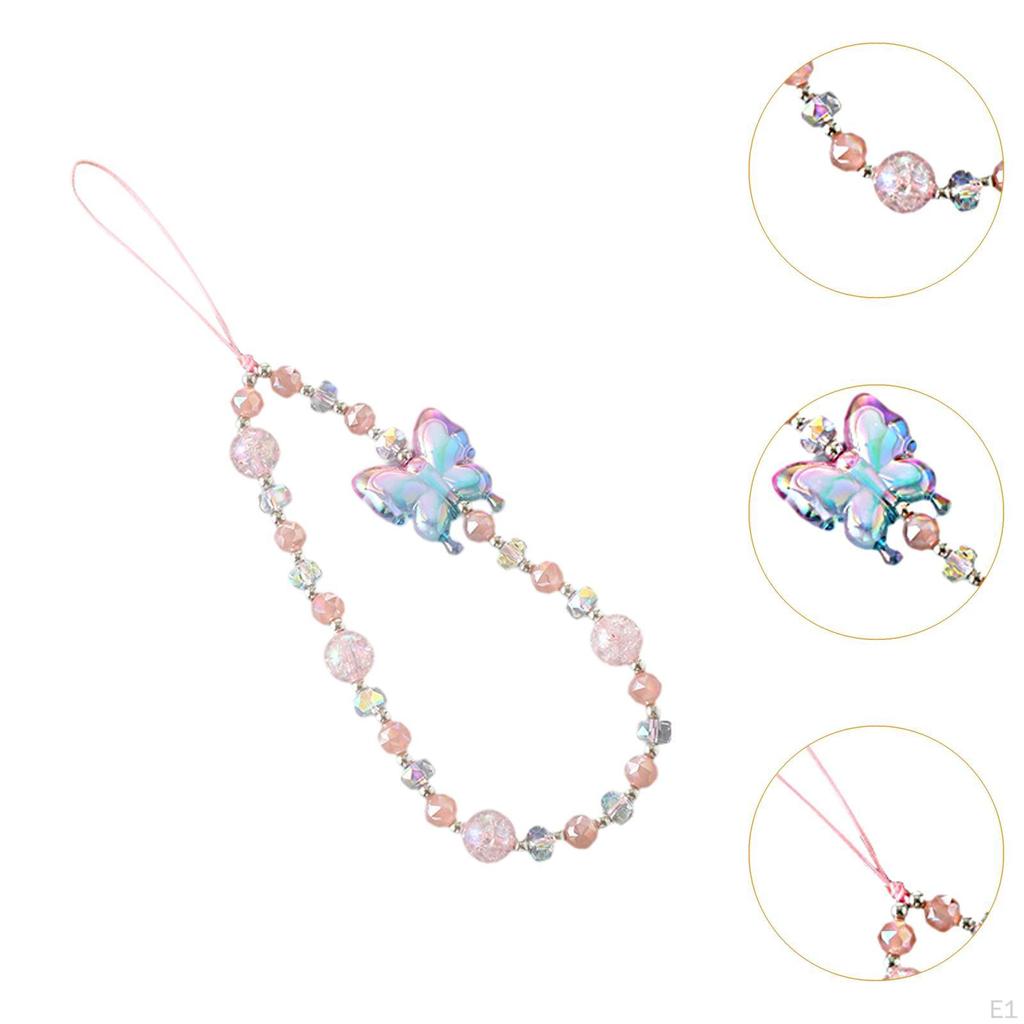 Beaded Phone Lanyard Cute Key Chains Handbag Pendant Decor Multifunctional Elegant Bracelet