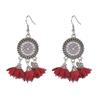 Long fringed earrings Bohemian water drop fringed earrings Ethnic vacation style stud earrings