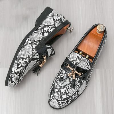 Neue Schlangenleder-Patte-Loafer für Herren, spitze Quasten, Slipper, Herren-Designer, formell, Hochzeitskleid, Homecoming-Schuhwerk