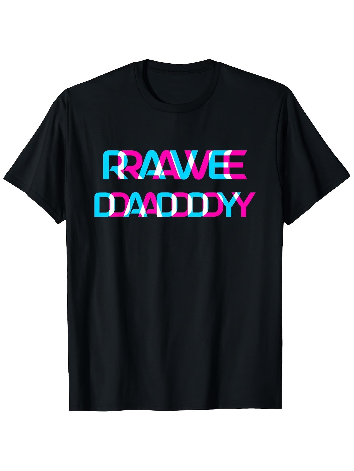 

T-Shirt Y2K Rave Daddy Glitch Optical Black Regular Fit 3XL
