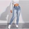 High Stretch Drawstring Denim Inspired Leggings for Women High Waist Slim Fit Lifted Buttocks Solid Color Tight Pants 2025 Spring