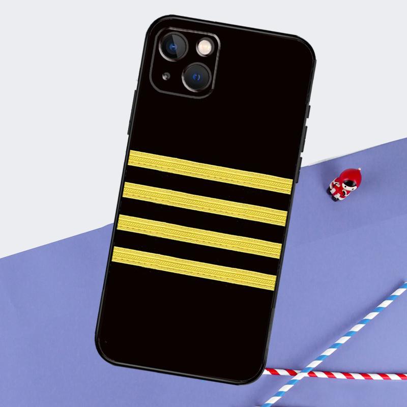 Airplane Pilot Epaulette Phone Case For iPhone 16 Pro Max 11 13 14 15 Pro Max 12 Mini XR 16 15 Plus 16e Back Cover