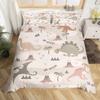 Cute Dinosaur Duvet Cover King Queen Kawaii Cartoon Wild Dino Bedding Set For Kids Boys Girls Jungle Animals Comforter Cover