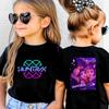 Kpop Hunter Girls' Korean Printed Short Sleeve Medium To Small Kids' T-Shirt