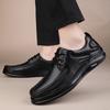 Men's Breathable Leather Shoes Black Soft Leather Soft Bottom Spring Autumn Best Men Business Formal Wear All-Match Casual Shoes
