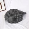 Versatile Plaid Beret Big Head Circumference Spring Painter Cap Retro Women Artist Hat  Ladies