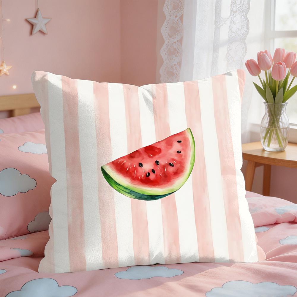 Simplicity Striped Lemons INS Cushion Cover Short Plush Pillow Case Room Sofa Cushion Covers Home Decor Funda