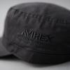 AVIREX Custom Number Embroidery Military Work Cap 2 Sizes XL Big Size Hat Deep Men's Big Size 62cm Golf Cap (JP, Alphabet, M, Black X Black)