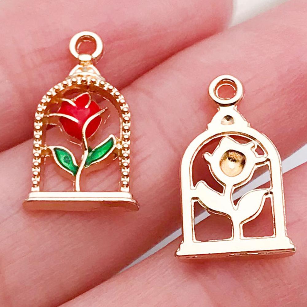 Red And Love Heart Peach Jewellery Accessories Diy Bracelet Keychain Necklace Pendant Alloy Oil Drop