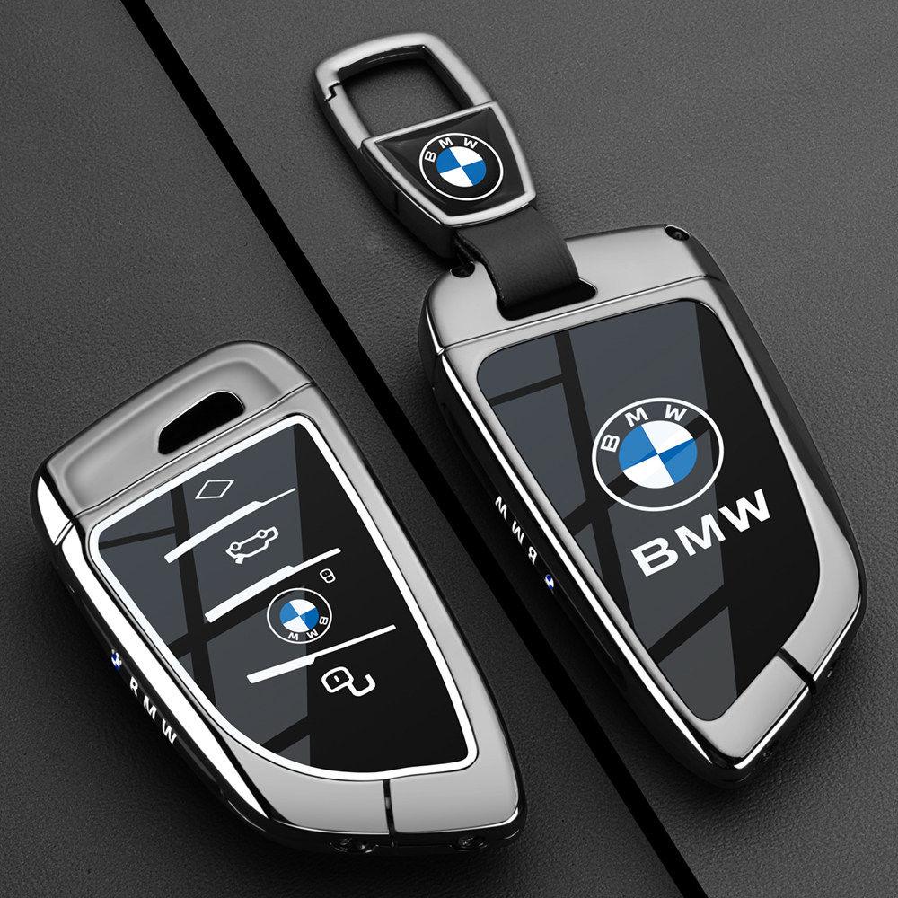 Metal Leather Car Key Case Cover For BMW 218i 220i 740i 760i 5-Series G60 X1 X2 X5 X6 X7 iX1 iX2 iX i5 i7 G05 Holder Shell II9