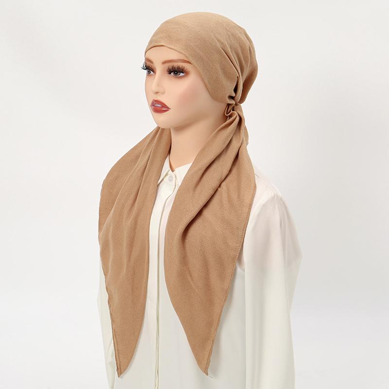 1 szt. Hidżab Szalik na głowę Damski Wrap Muzułmański Jednolity kolor Zakrycie Wypadanie włosów Rak Chemioterapia Czapka Turban