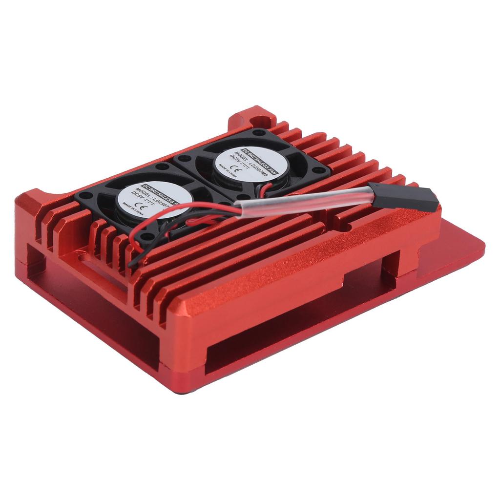 Aluminum Alloy Case Box with Dual Fan Heat Dissipation Accessory for Raspberry Pi 4 B+