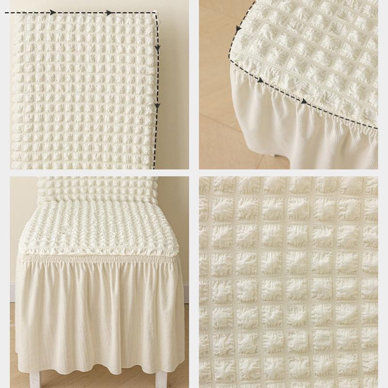 Thickened Three-dimensional Seersucker Chair Cover Lace Skirt Household Universal Full Package Elastic One-piece Dining