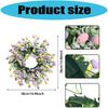 Easter Wreath Artificial Flower Wreath with Easter Eggs Holiday Decoration for Front Door Window Festival Celebration