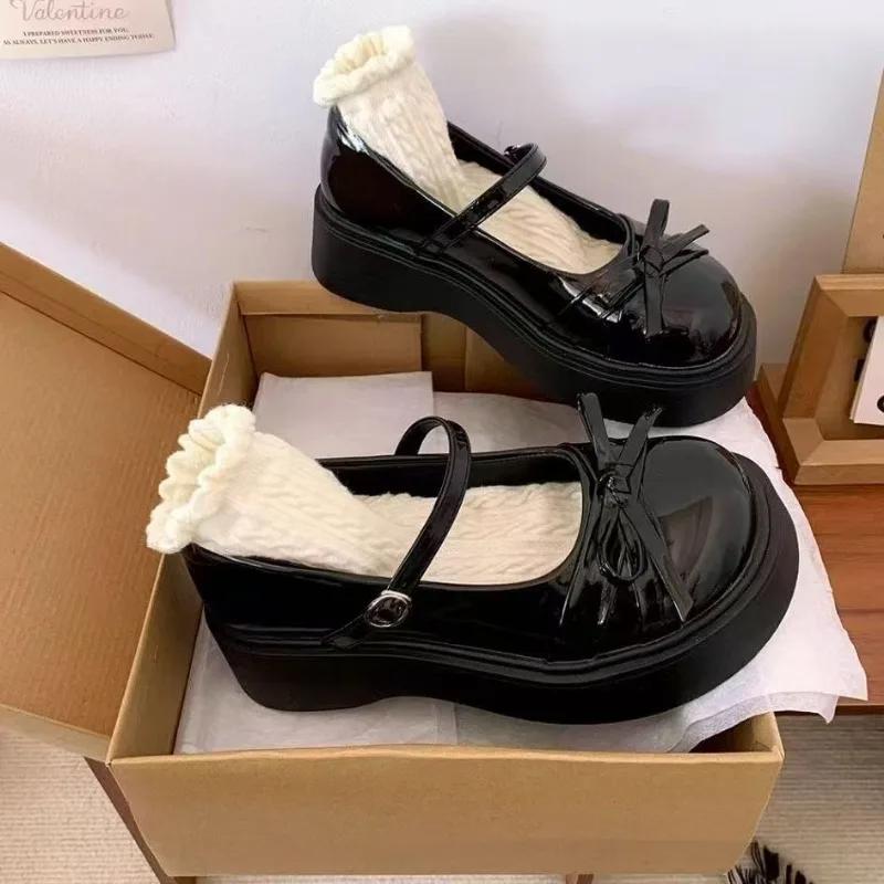 Fashion Women's Shoes 2025 Brand Mary Janes Women's High Heels Fashion Butterfly-knot Dress Pumps Women New Round Toe Platform Heels