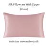 22 Momme Silk Zipper Pillowcase 1pc 100% Nature Mulberry Silk Muticolor Pillow Case For Healthy Standard Queen King