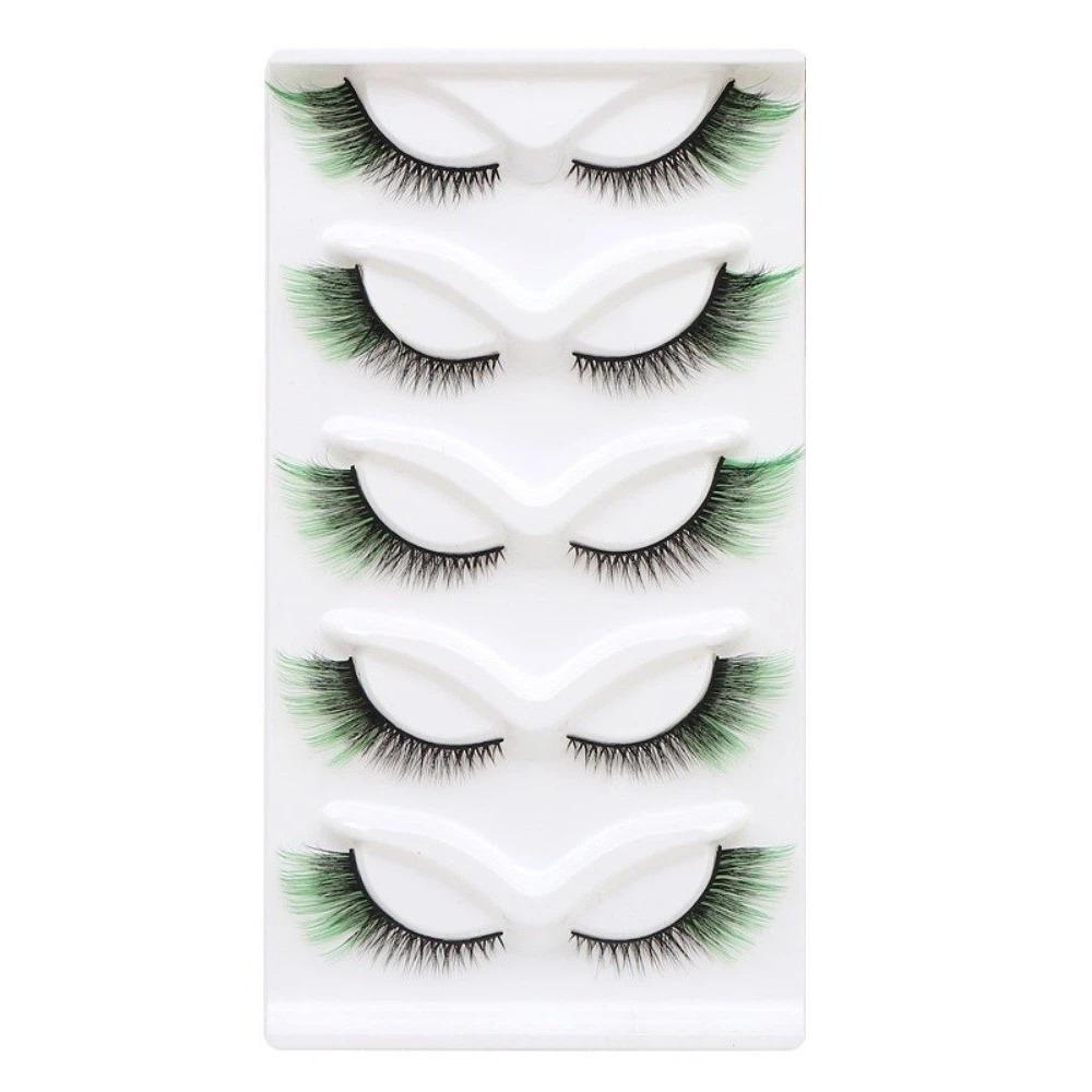 Soft Cat Eye False Eyelashes Fluffy Faux Mink Wispy Lashes Colored Anime Lashes Makeup