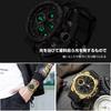 RORIOS Men's Analog-Digi Watch with Chronograph, Stopwatch, Date Display, Day of the Week Display, Waterproof, LED Luminous Display, Multi-Function,