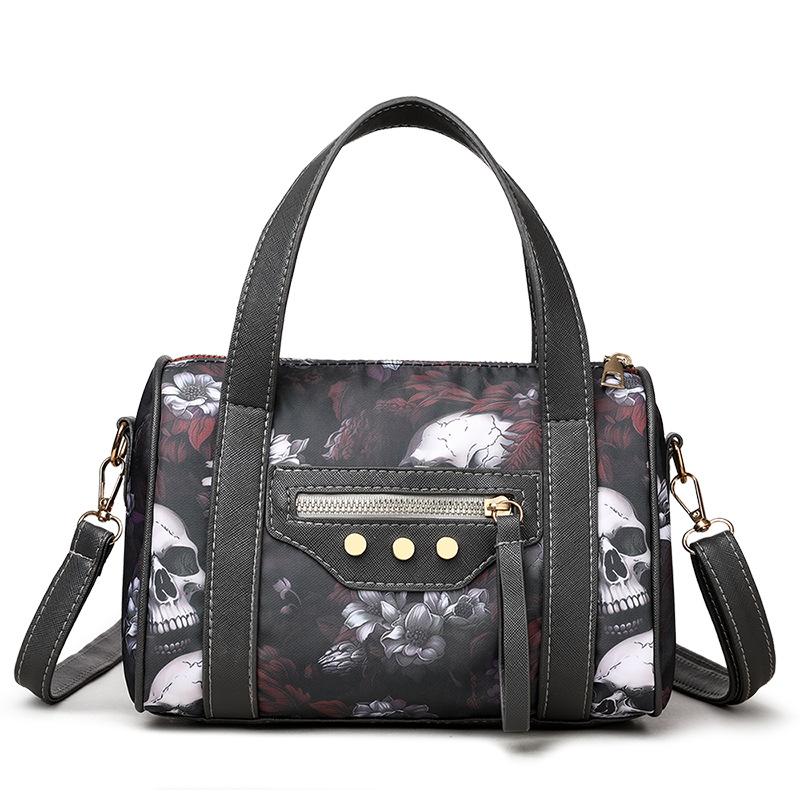 

Панк стиль череп цветочный принт мода ивовые ногти на плечо сумка мессенджер мода простая сумочка красный