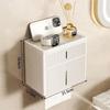 Cmaos Wall-Mounted Waterproof Bathroom Tissue Box with Storage