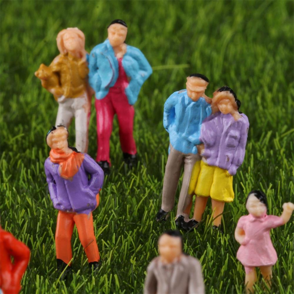 10 Pcs 1:87 Plastic People Model Railway Painted Mixed Figures/People Connected Model People Perfect for Layout or Diorama